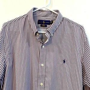 Ralph Lauren long sleeve button down shirts. 
Size XL. 91% nylon 9% elastane